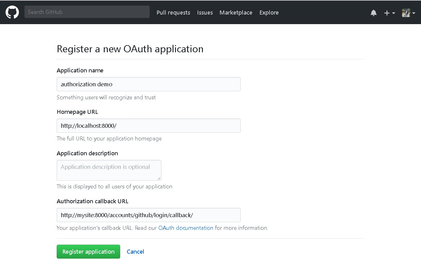 github oauth